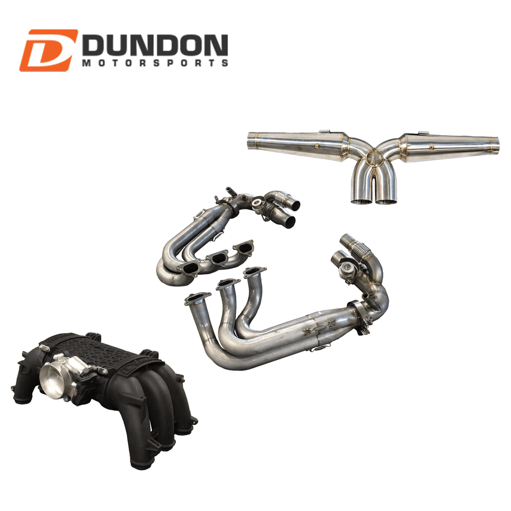 997.2 Cup Race Header, "Crack Pipe" Exhaust, Intake Manifold D4R Power Package - Dundon Motorsports